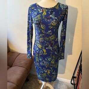 LuLaRoe Blue Paisley Long Sleeve Dress